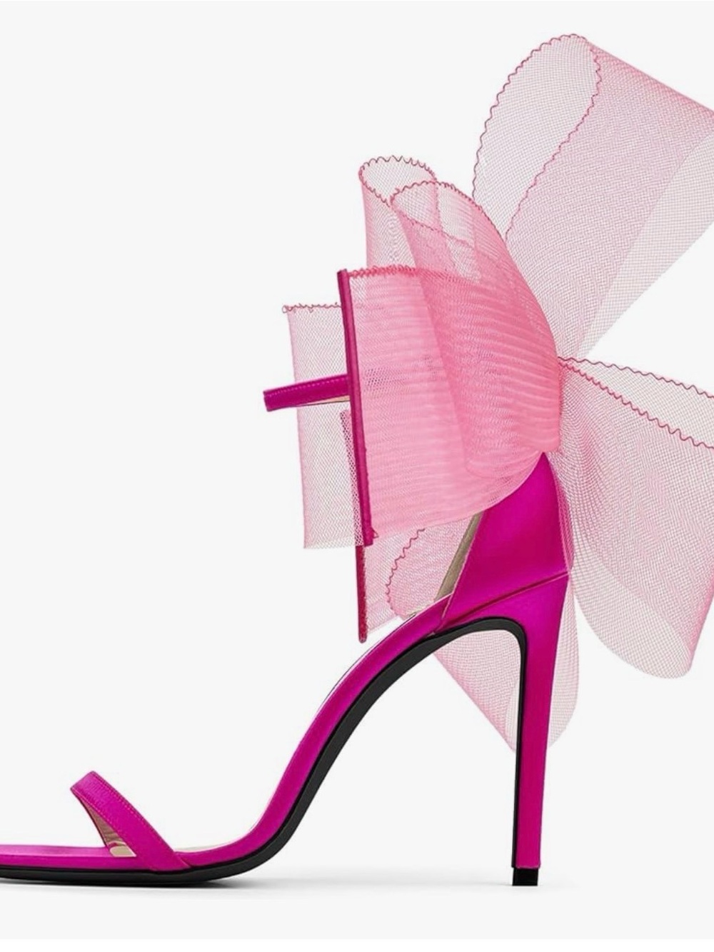 Women’s Hot Pink High Heel Sandals with Bow Accent